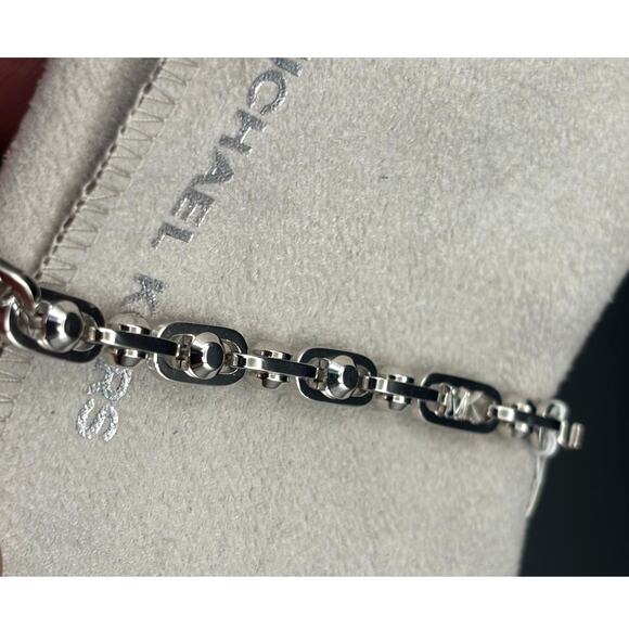 Michael Kors MKJ835700040 Premium Astor Link Womens Silver Plated Bracelet NIBWT - Picture 16 of 17